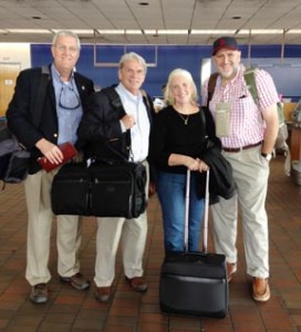 From left, the Rev. Bob Lawrence, the Rt. Rev. Mark Lawrence, Mrs. Allison Lawrence and the Rev. Greg Snyder - GAFCON bound
